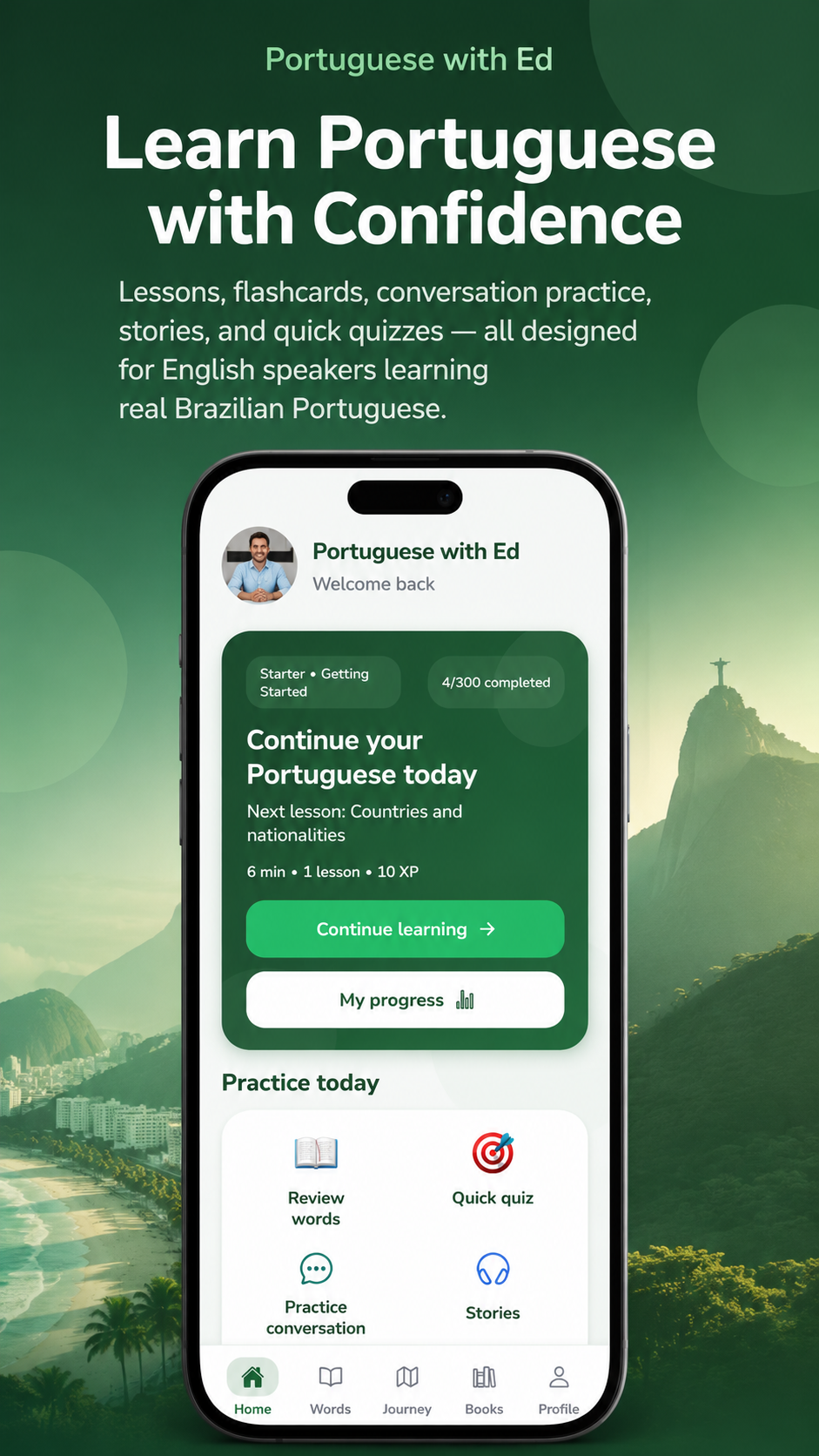 Portuguese with Ed home screen preview