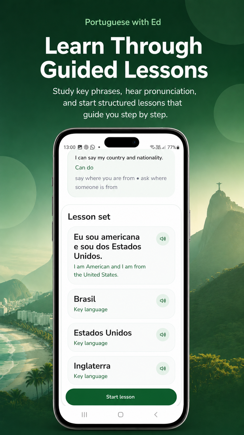 Guided lessons app preview