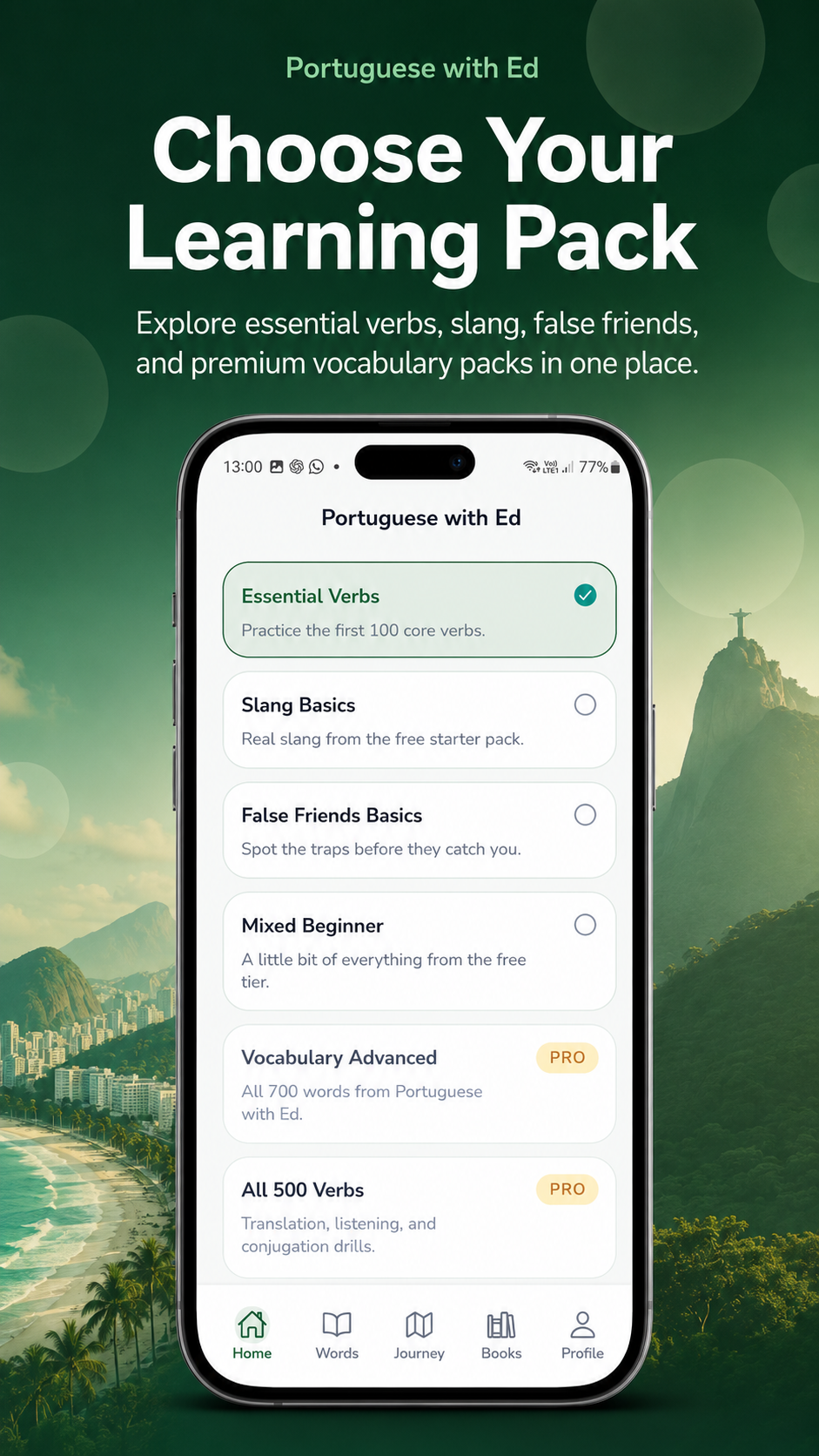 Learning pack app preview